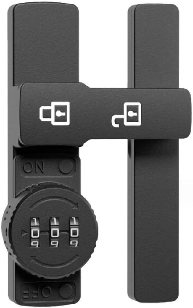 180 Degree Barn Door Lock Latch Fluorescent Secure Your Home Easily Install Keyless Entry Zinc Alloy Matte Black Ideal for Cabinet Door Bathroom