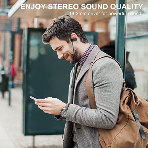 Justrvn Wired Earphone, In-Ear Headphone With Ear-Hook&Noise Isolation Earbuds With Microphone & Custom-Fit Ear Tips, 3.5Mm Jack Headsets Compatible With Smartphone/Ipad/Desk Laptop #TOP2