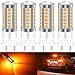 KATUR 4pcs 3157 3047 3057 3155 5630 33-SMD Amber 900 Lumens 8000K Super Bright LED Turn Tail Brake Stop Signal Light Lamp Bulb 12V 3.6W
