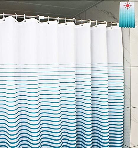 Rideau de douche long en tissu polyester résistant moisissure imperméable