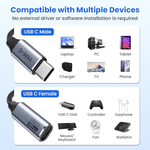 Seminer USB C Splitter 3 Port With USB Adapter for Data Transfer, USB-C Splitter for Charging, Male to Multi Type-C Female Cable Compatible with Smartphone, PC, Flash Drive, Keyboard, Printer - Image 6