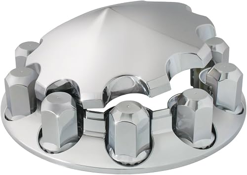 GG Grand General 40183 Chrome ABS المحور الأمامي غطاء مخروطي المحور مع المسمار السداسي 33 مم غطاء القفل