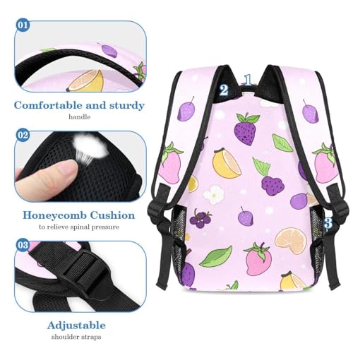 Cartable ensemble sac à dos et trousse violet pour étudiants - 4