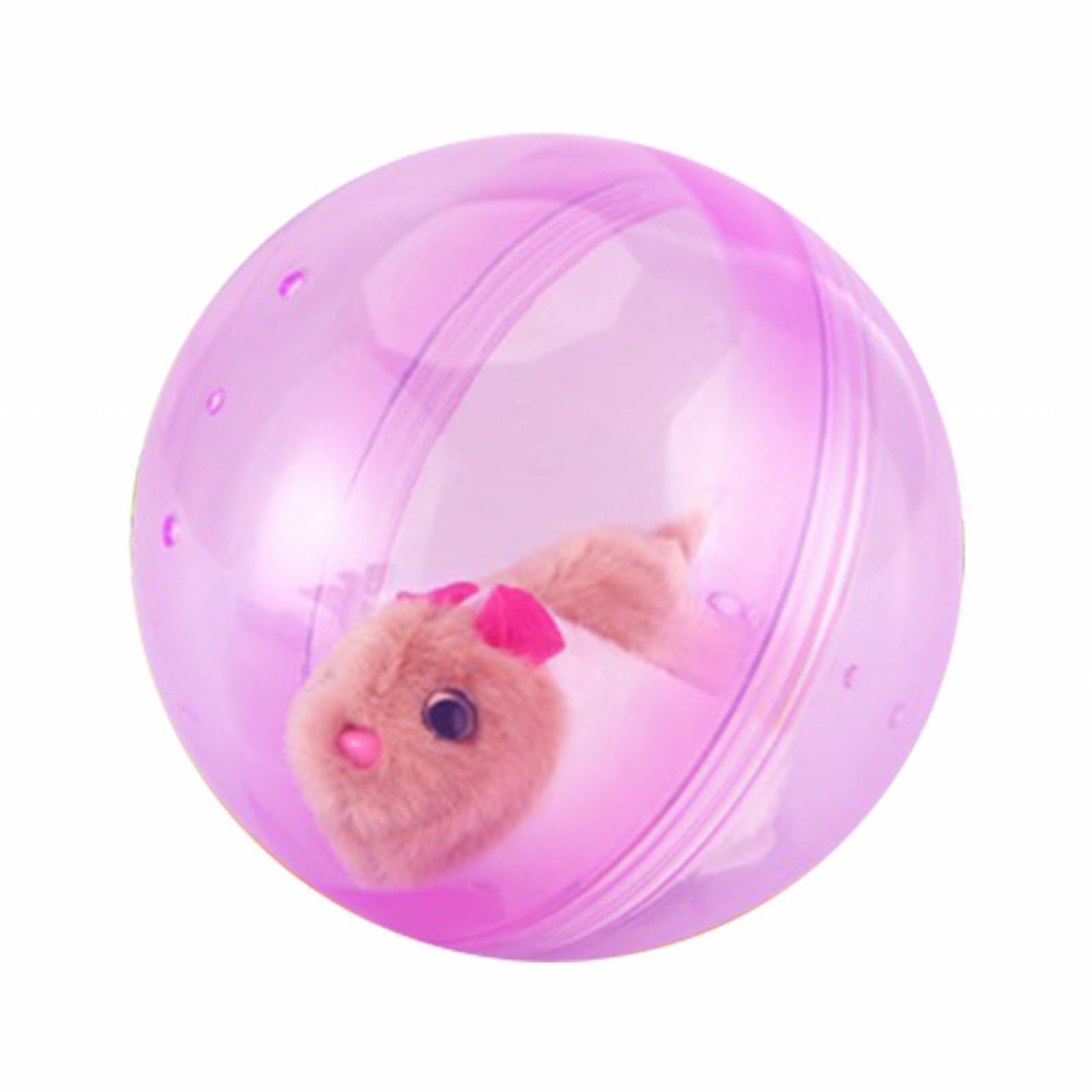 2026 New Self Rolling Interactive Cat Ball, Auto Obstacle Avoid Toy With Plush Animal Inside, 360° Rolling Spin Moving Pet Ball For Indoor Small Dog Kitten Cat Chase Play (Pink, B)