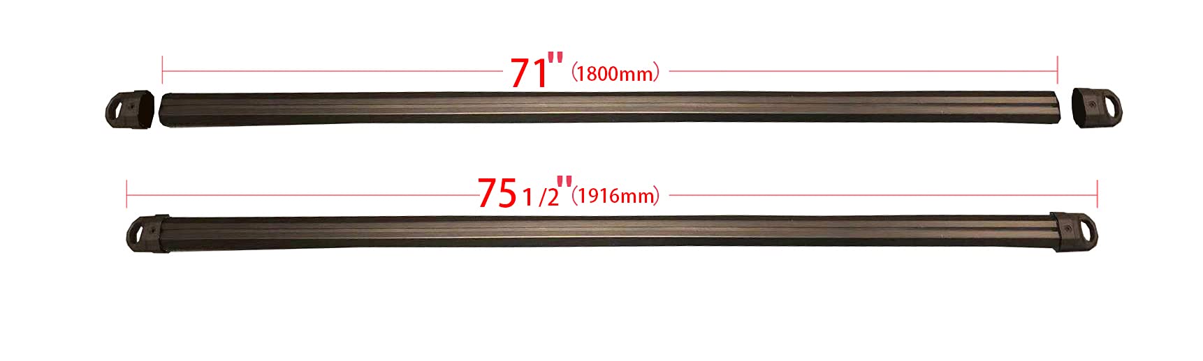 TMS Universal Aluminum Truck Bed Tonneau Cover Rack Crossbars Low Profile 2 Bars Set for Kayaks