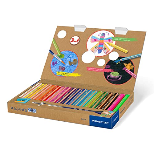 STAEDTLER Noris junior 140 Buntstifte 3 in 1 – 18er Set, mit Spitzer – Ansicht 2