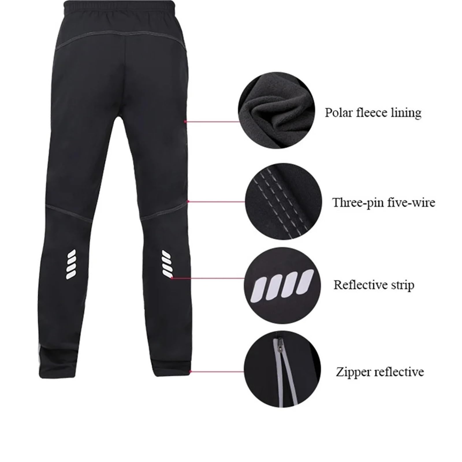 Pantaloni da Ciclismo in Pile Pantaloni da Ciclismo Invernali Caldi in Pile Antivento Impermeabili for Uomo e Donna, Pantaloni Termici Sportivi Equitazione