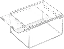 Terrário de Répteis, Caixa de Criação de Répteis, Recipiente Transparente, Portátil, Leve E Respirável para Tartarugas, Lagostins, Cobras, Aranhas, 10.5 Cm X 8.5 Cm X 6