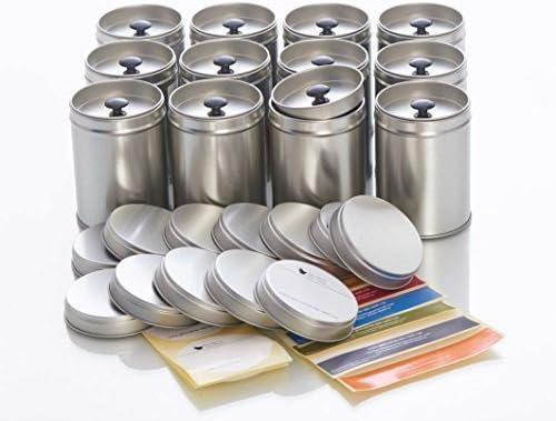 12 large spice cans with aroma lid