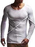 OPTIMALE PASSFORM: Das Herren Langarm-Shirt passt sich ihrem Körper durch einen taillierten Schnitt optimal an. Das zeitlose Design des Sweatshirts sieht extrem modern und stylisch zugleich aus