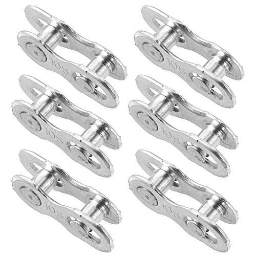 X AUTOHAUX 6 Pair 10 Speed Silver Tone Chain Master Link Joint Clips Connectors Bicycle Missing Link Reusable Speed Chain for Bike MTB Repair Parts