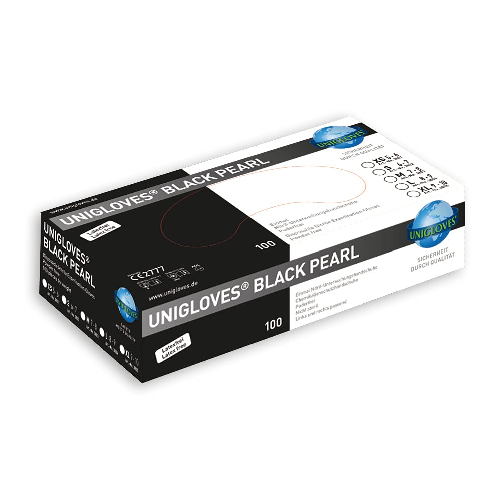 1000 Unigloves Black Pearl Nitrilhandschuhe Gr. M - unsteril - puderfrei - latexfrei