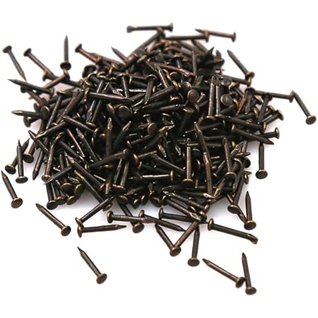 newlng Small Nail 500PCS Round Head Tiny Nails String Art Nails Hand-Made Hardware Accessories Fasteners Mini Nails 1 X 10mm Bronze