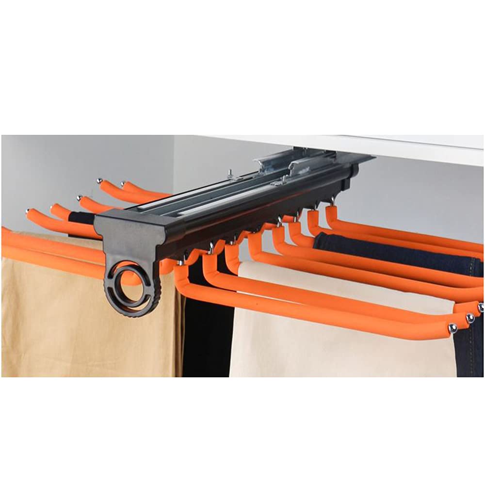 WMYYZYQ Extendable Pull-Out Pants Hanger – Space-Saving Closet Organizer for Trousers, Ties, and Scarves – Adjustable Clothes Rack Rail for Wardrobe Storage S,D-60-85CM