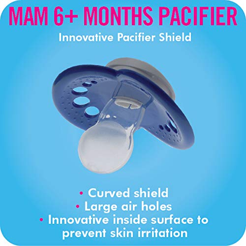 MAM Original Value Pack Baby Pacifier, Nipple Shape Helps Promote Healthy Oral Development, Universal Pacifier Clip, 2 Pacifiers + 1 Pacifier Clip, 6-16 Months, Animal/Girl