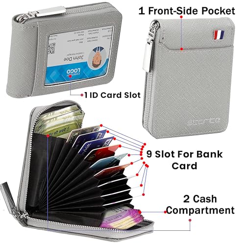 Storite PU Leather Card Holder, Grey, 11.5 x 2 x 8 cm - Image 4