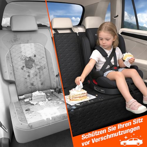 BMaoBBo hundedecke Auto rückbank, rutschfeste wasserdichte Autoschondecke Hund Rücksitz, Hundeschutz Auto Rückbank 136x45cm – Kratzfest, mit ISOFIX, Kompatibel mit Meisten Autos, SUVs und LKWs