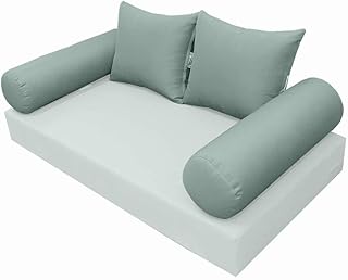 Prolinemax |Cover ONLY| Outdoor Style 4 Crib Knife Edge Bolster Back Pillow Slipcover AD002