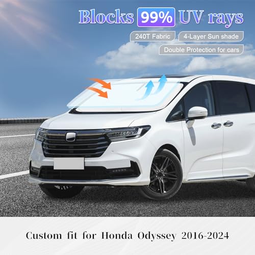 Custom 4-Layer Sunshade for Honda Odyssey Windshield Cover