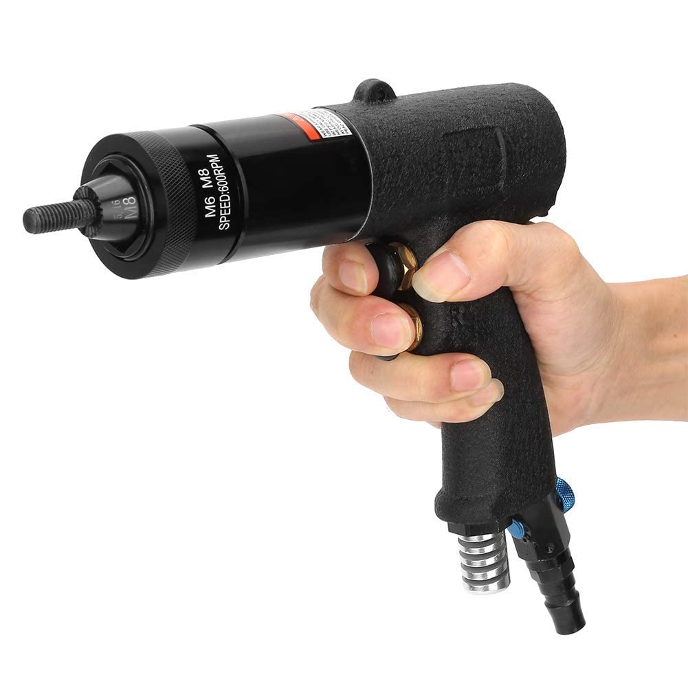 Pneumatyczny pistolet do nitowania, KP-739A / KP-740A Nitownica pneumatyczna Nakrętka automatyczna do nitonakrętek pneumatycznych z uchwytem do nakrętek i hakiem (90 PSI) (M6 / M8)