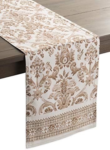 Maison d' Hermine Allure 100% Cotton Table Runner Farmhouse Tabletop Cover for Home Kitchen Dining Décor Parties Family Dinners Wedding Thanksgiving/Christmas (37cm x 180cm)