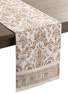 Maison d' Hermine Allure 100% Cotton Table Runner Farmhouse Tabletop Cover for Home Kitchen Dining Décor Parties Family Dinners Wedding Thanksgiving/Christmas (37cm x 180cm)