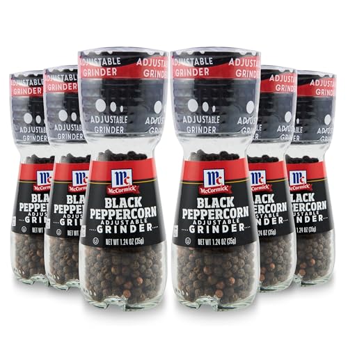 McCormick Black Peppercorn Grinder, 1.24 oz (Pack of 6) - One 6...