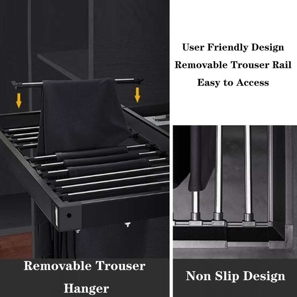SFKLYU 引き出し式ズボンラック、洗濯機用ズボンラック、隠しパンツオーガナイザー、バルコニー、クローゼット、ランドリールーム用収