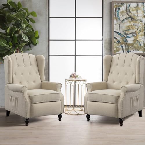 Sillón Recliner Plegable Beige miniatura 6