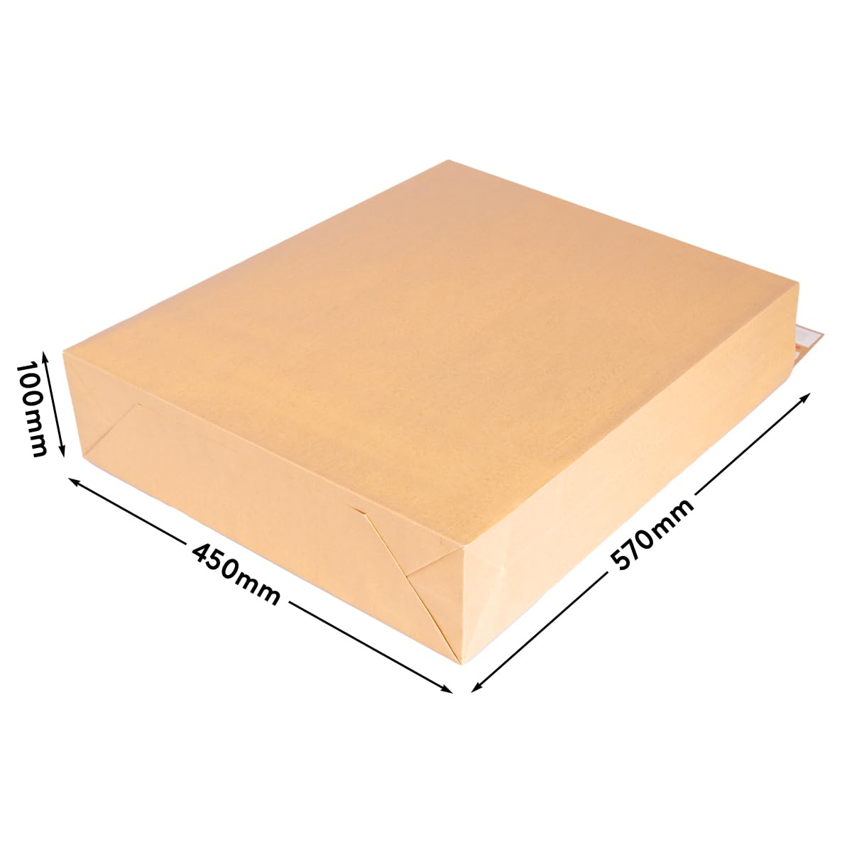 verpacking 50 tasche pieghevoli, 570 x 450 x 100 mm, con fondo adesivo, doppia chiusura adesiva e filo