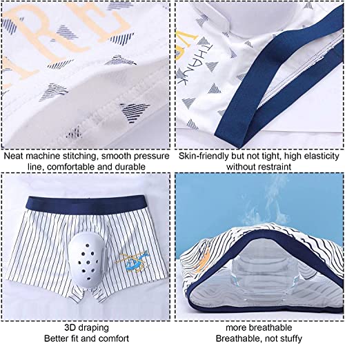 2pc Breathable Boxer Shorts for Boys Post Circumcision Recovery, Soft Cotton Circumcision Underwear, Surgery Recovery Pants(E,L/Large)3