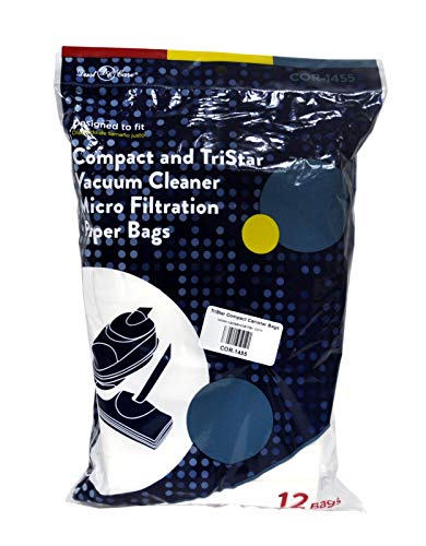 Tristar Compact Micron Filtration Bags, 99.7% Dust Care, 12-Pack