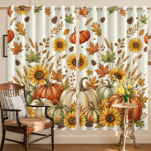 Rideaux occultants rustiques infroissables orange automne