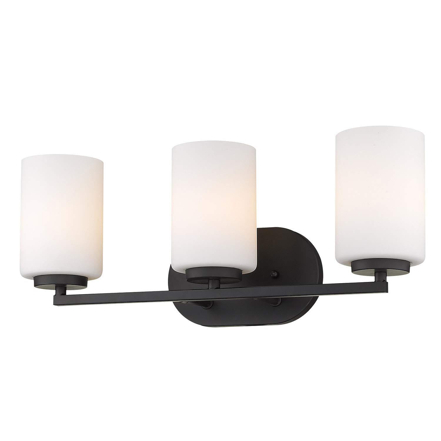 Golden Lighting 2243-BA3 BLK-OP Manhattan Bath Fixture, Matte Black