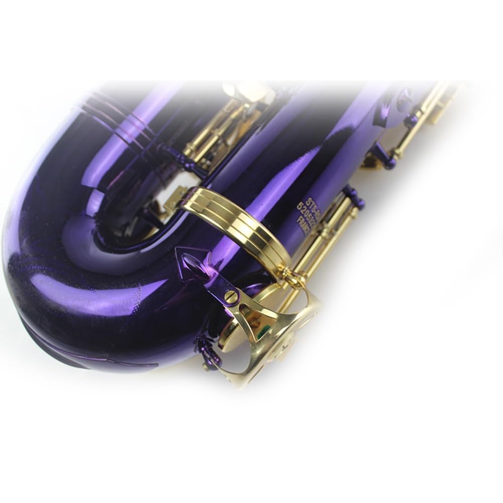 Strumento for sassofono tenore, strumento da gioco professionale, corpo in ottone, tasti dorati verniciati viola, sassofono tenore professionale in si bemolle, set for sassofono, testa di flauto, cust