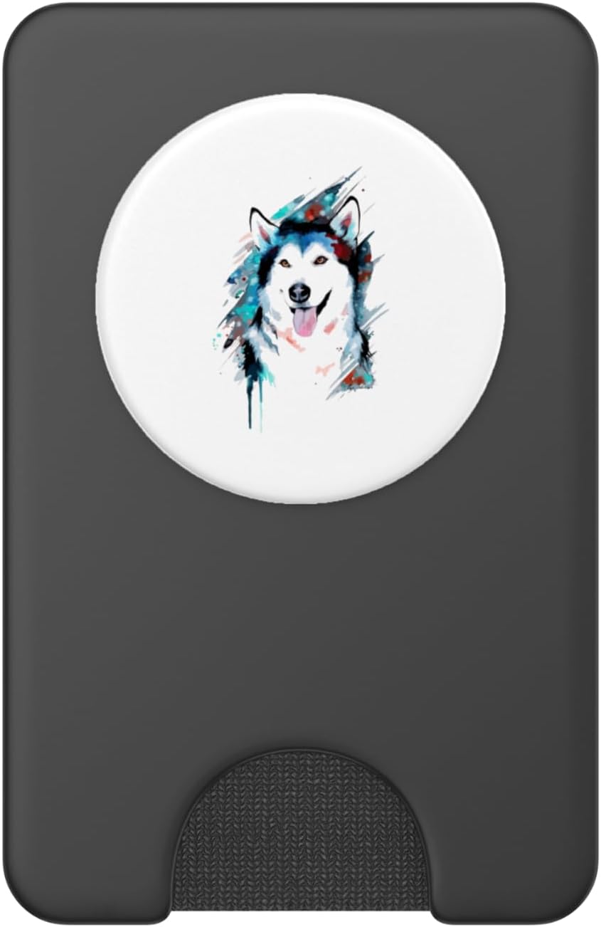Siberian Husky Dog PopSockets PopWallet for MagSafe