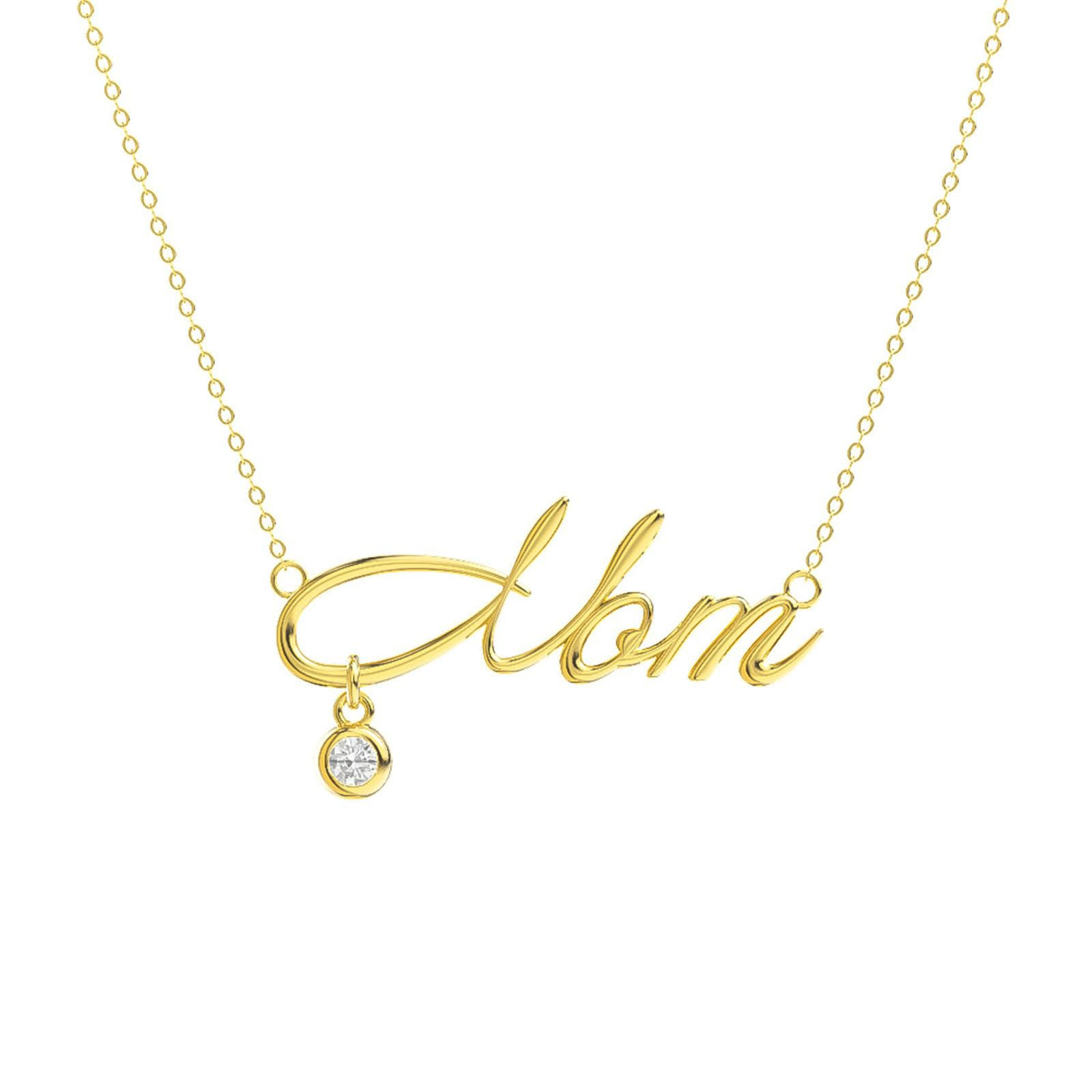 Collane del Pendente Donna Argento Sterling 925 Oro Collana Pendente Lettere Inglesi Zirconia Cubica