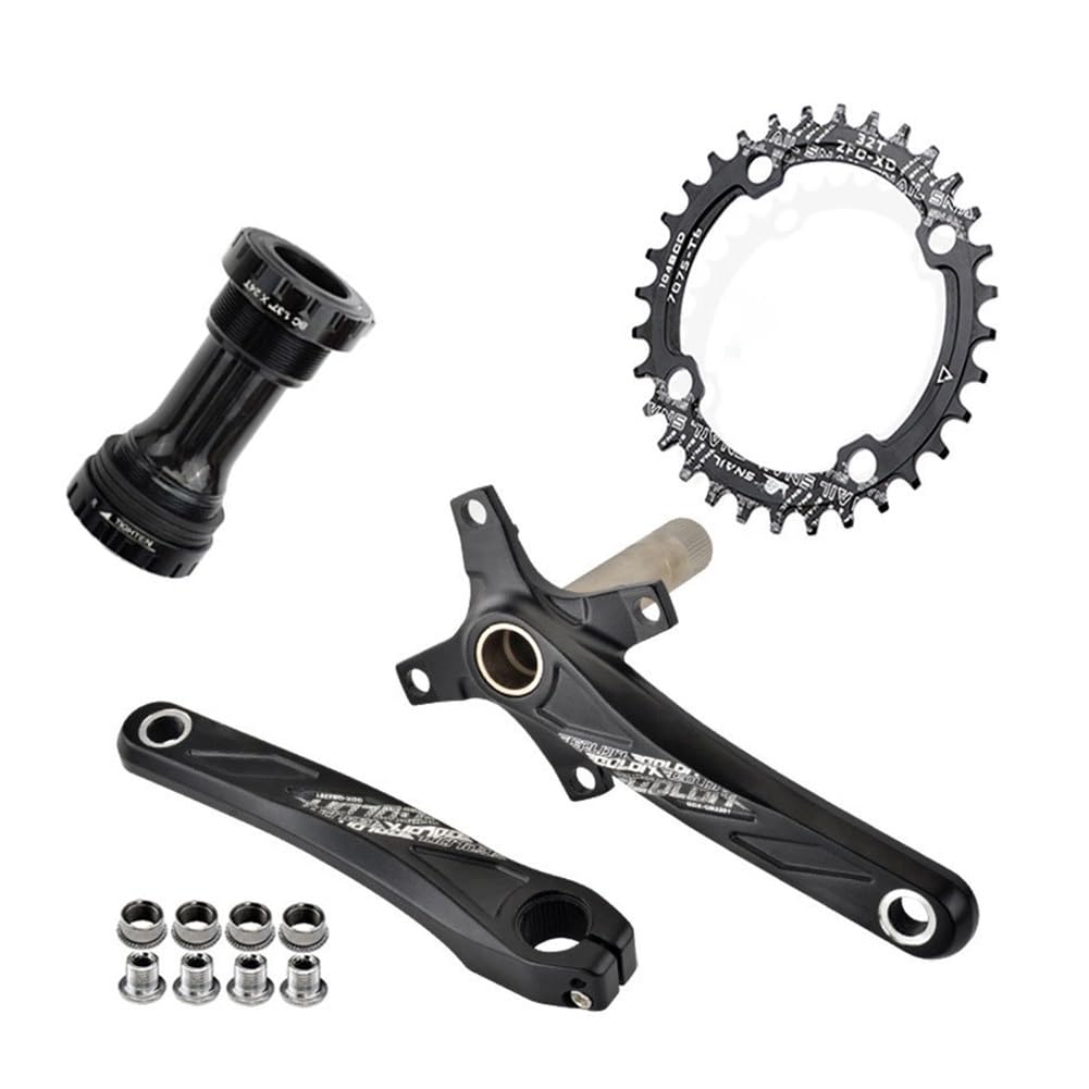 Platos y bielas para Bicicleta de montaña, 170 mm, 175 mm, 104 BCD, 32T/34T/36T/38T/40T/42T, Plato Ovalado, Dientes Estrechos y Anchos, Juego de bielas Huecas integradas, compatib