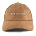 Trendy Apparel Shop Good Vibes Only Embroidered Faux Suede Leather Adjustable Cap - Khaki