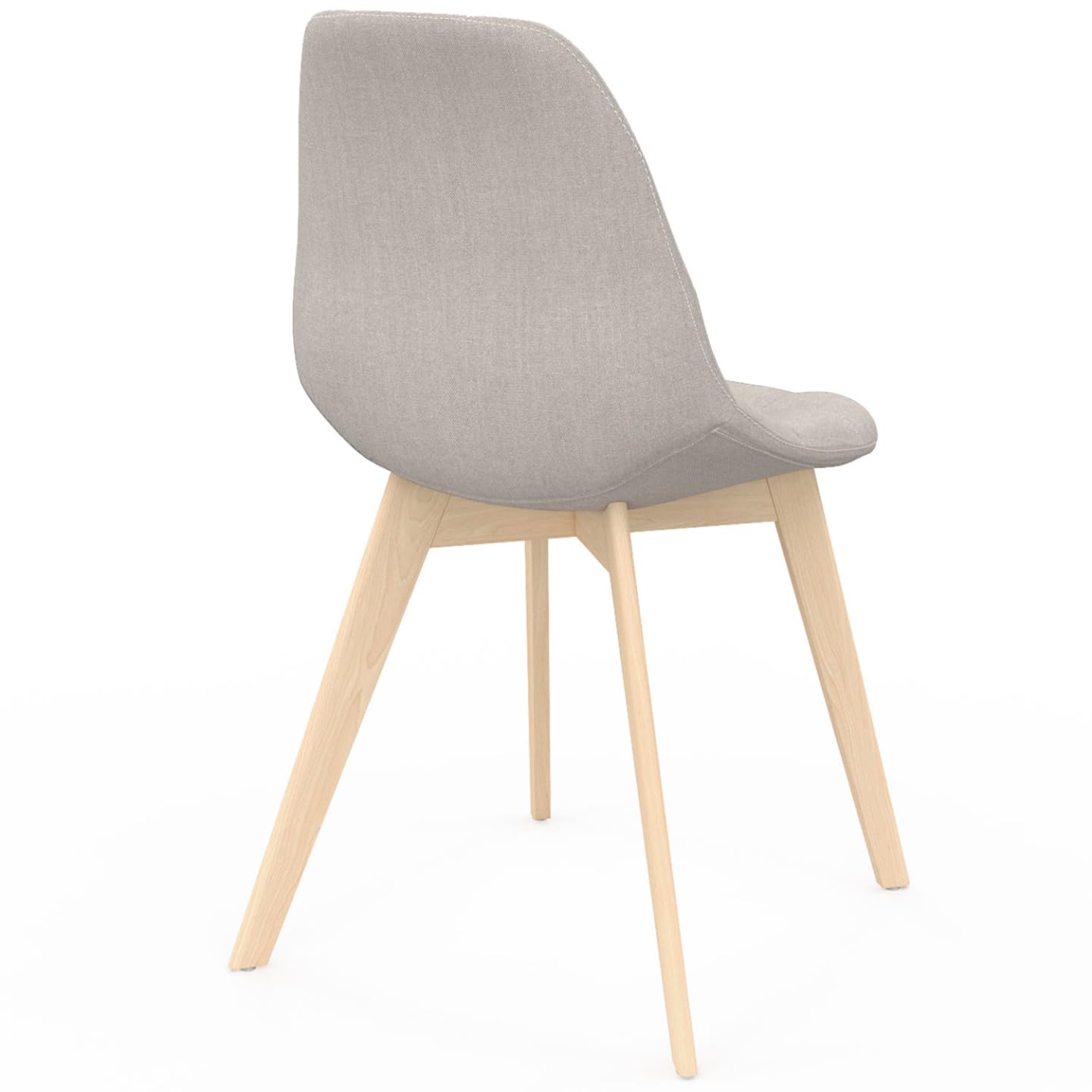 IDMarket - Conjunto de 6 sillas escandinavas Gaby tela beige para comedor