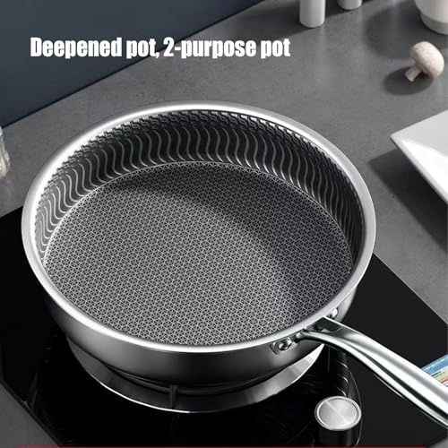 Poêle antiadhésive compatible induction et gaz avec couvercle de cuisson - 3