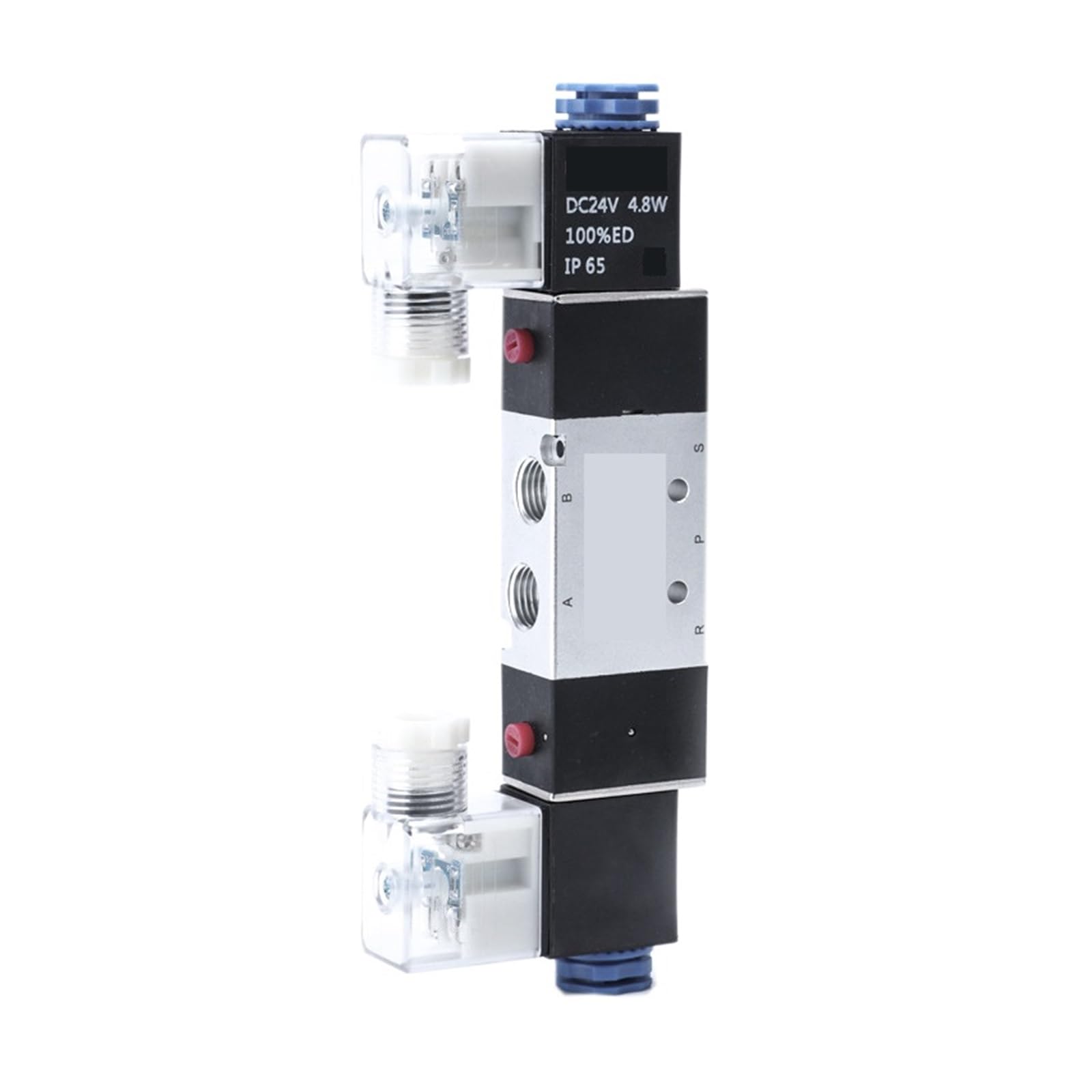 Magnetventil 4V120-06 4v220-08, Doppelkopf, Doppelsteuerung, 5-Wege, 2-Positionen, Power-Down-Halter, pneumatisches Wegeventil (4 V, 420–15, DC 24 V)