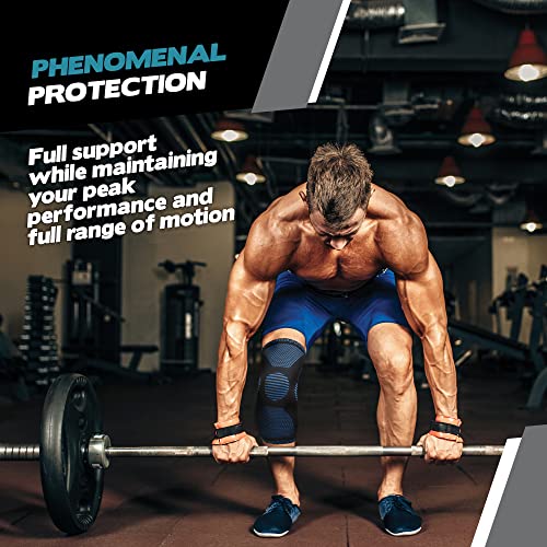 Image of POWERLIX Knee Compression Support Sleeve - Best Knee Brace for Men & Women | Best Knee Brace for Men & Women, support for Running, Basketball, Weightlifting, Gym, Workout, Sports