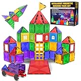Juguete de Bloques de Construcción Magnéticos – Bloques Magnéticos Educativos Stem para Niños, Aprendizaje Creativo Sensorial Montessori para Bebés y Niños de 3+ Años – 57 Piezas