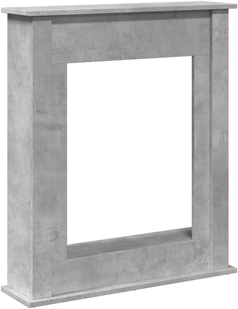 vidaXL Fireplace Surround Concrete Grey 29.5x7.9x34.4 Engineered Wood