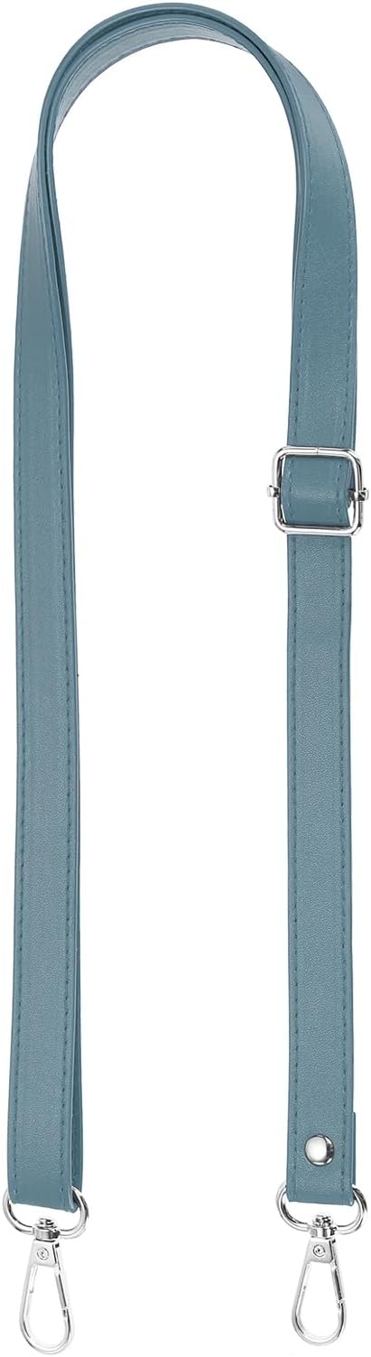 YELARXI Leather Purse Strap Replacement PU Crossbody Adjustable Long Strap with Silver Swivel Clasps, 26-51 Inch Fit for Handbag Shoulder Shoulder Bag (Light Blue)