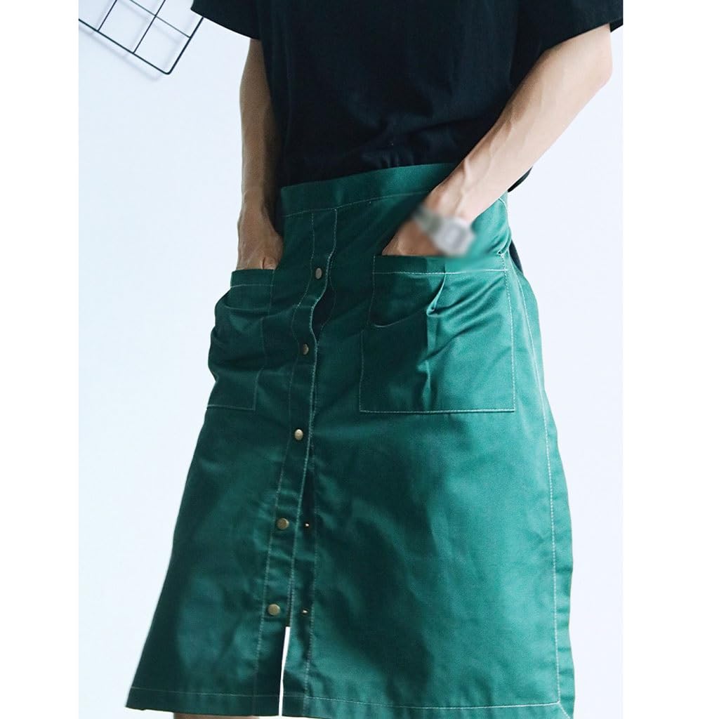 TEESONG Tablier de Chef Demi-Tablier de Style coréen, à la Mode, Cuisine, hôtel, Restaurant, Serveur, vêtements de Travail for Hommes et Femmes Tabliers pour Hommes(A)