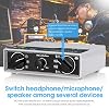 Douk Audio MC1034 Portable 3-Way 3.5mm AUX Audio Switcher, Audio Selector for Headphones, Speakers, and Microphones