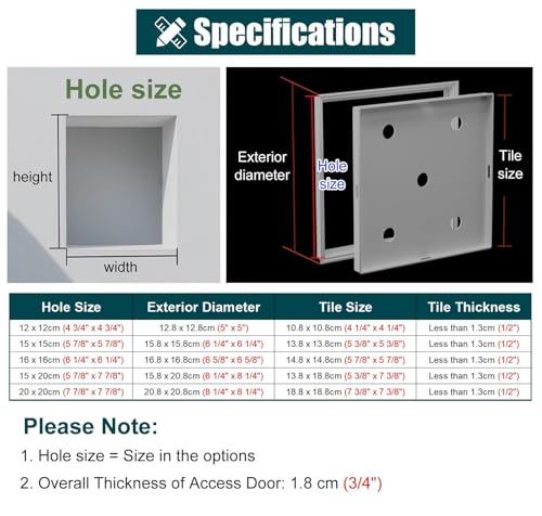 Puerta de panel de acceso blanco para inspección de techos y paredes 5