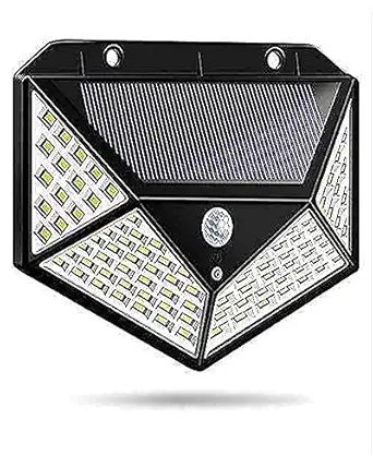 PUSPANJALI HERBALS 100 LED Bright Outdoor Security Lights with Motion Sensor Solar Powered Wireless Waterproof Night Spotlight for Outdoor/Garden Wall, Solar Lights for Home (Antique)